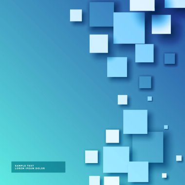 3D kareler mozaik mavi arka plan tasarım