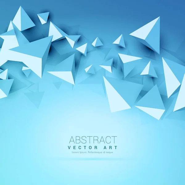 Triangles 3d abstrait fond bleu — Image vectorielle