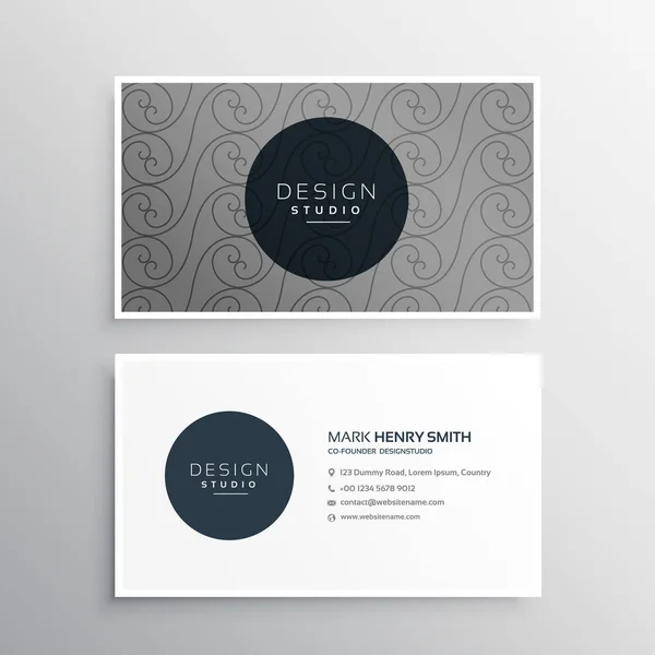 Professionele visitekaartje ontwerp in grijze kleur met patroon sha — Stockvector