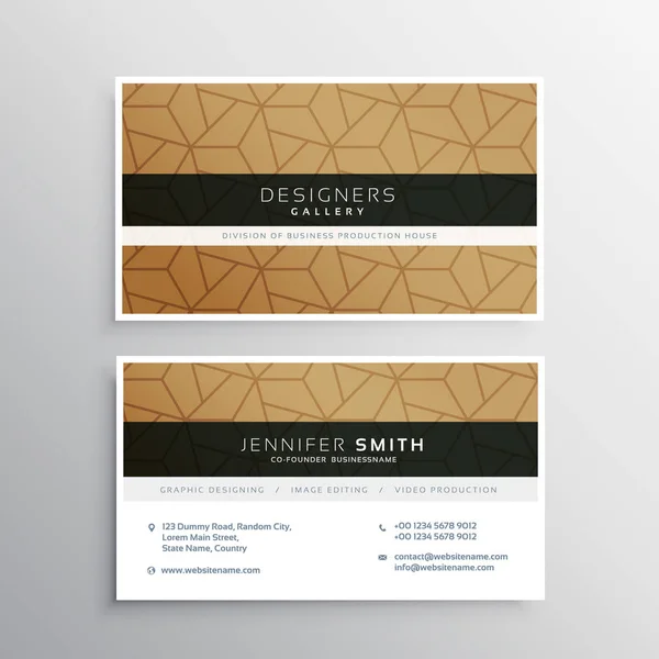 minimal business card design template with elegant pattern