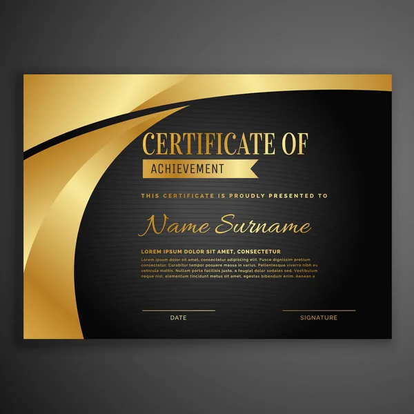 Luxury dark certificate design template — Stock Vector