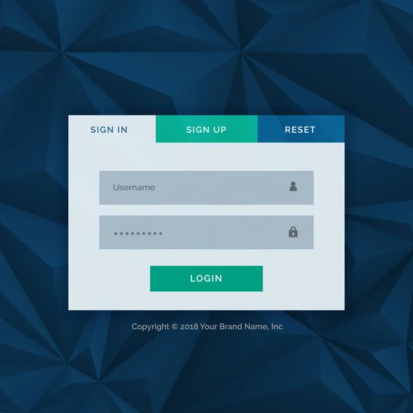 Moderne Login-Formularvorlage für Ihr Webdesign — Stockvektor