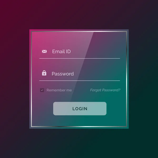Brillante colorido formulario de inicio de sesión ui plantilla para su web o aplicación desig — Vector de stock