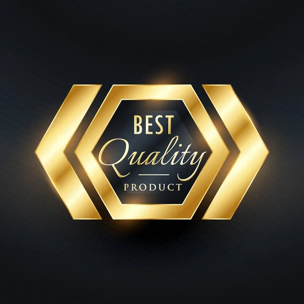 Beste kwaliteit gouden badge etiketontwerp — Stockvector