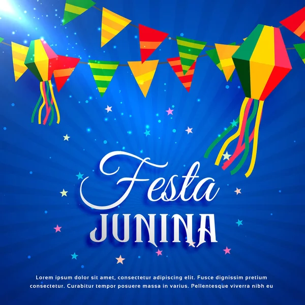 Festa junina partito saluto design illustrazione — Vettoriale Stock