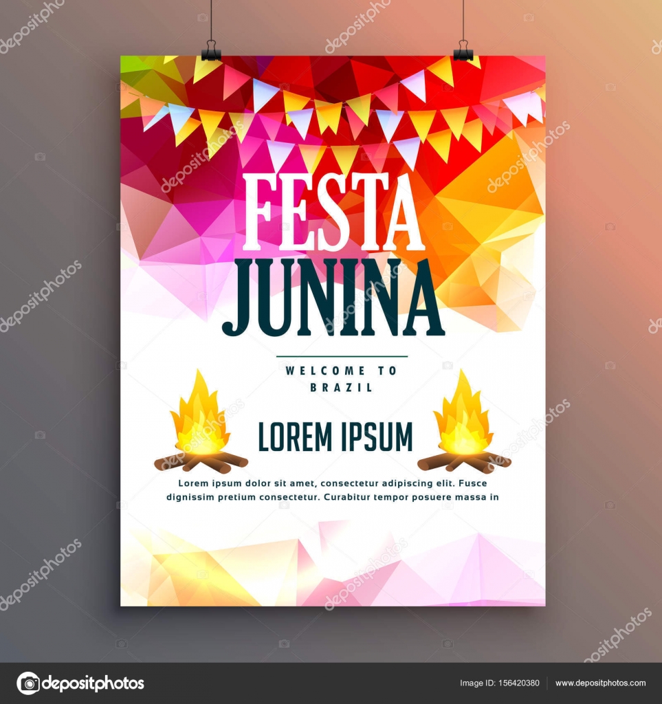 Festa Junina Celebration Party Poster Design Background Stock Vector Festa Junina Celebration Party Poster Design Background Stock Vector