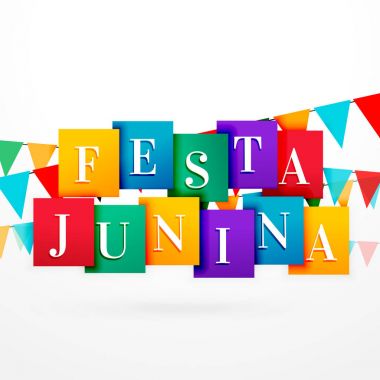 Festa junina tatil arka plan ile renkli çelenk
