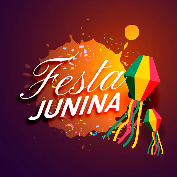 Festa di festa junina festival invito card design — Vettoriale Stock