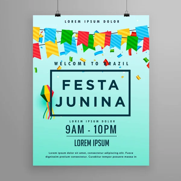Cartel del festival para festa junina — Vector de stock