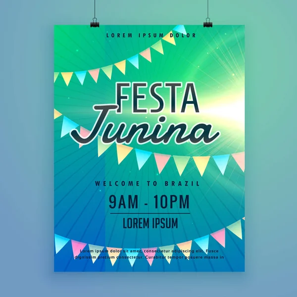 Latino americano fiesta junina festival cartel volante diseño templat — Vector de stock