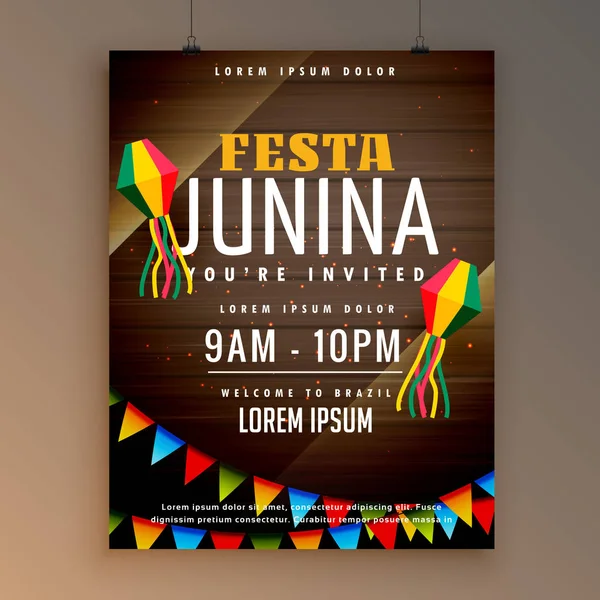 Design de panfleto para festa juinina festical season —  Vetores de Stock