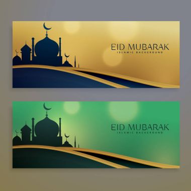 Eid festival afiş vektör ayarla