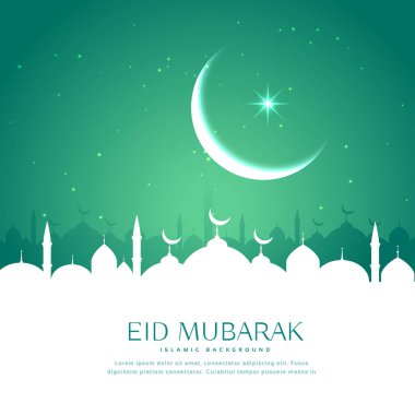 Beyaz arka plan ile cami siluet tebrik eid