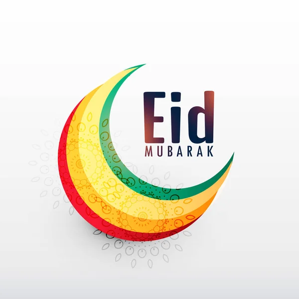 Luna creciente colorida para el festival eid mubarak — Archivo Imágenes Vectoriales