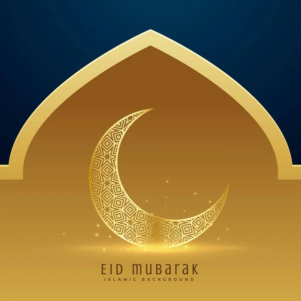Bela lua dourada para eid mubarak temporada festival — Vetor de Stock