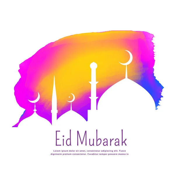 Design créatif du festival eid avec effet encre colorée — Image vectorielle