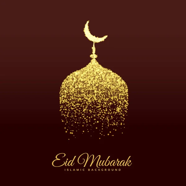 Χρυσή Τζαμί κάνει με glitter για eid Φεστιβάλ — Διανυσματικό Αρχείο