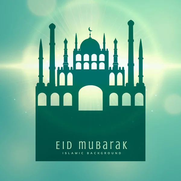 Elegante musulmán eid festival tarjeta de diseño de fondo — Vector de stock