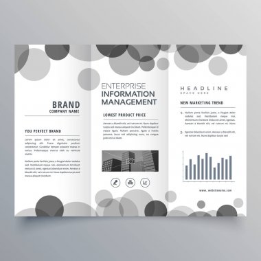 yaratıcı siyah daire panelli broşür tasarım şablonu