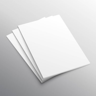 Üç A4 kağıt mockup görüntü yığını