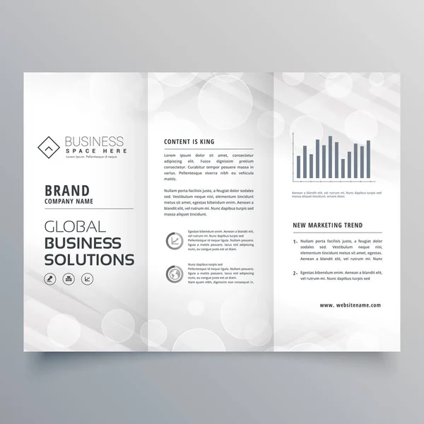 Elegantní bílé šestidílný brožura design pro vaši firmu — Stockový vektor