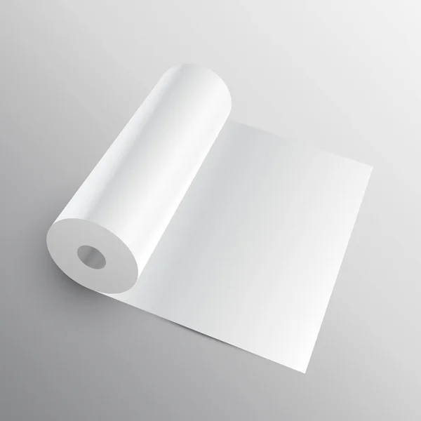 Rollo de papel 3d o maqueta de tela — Vector de stock