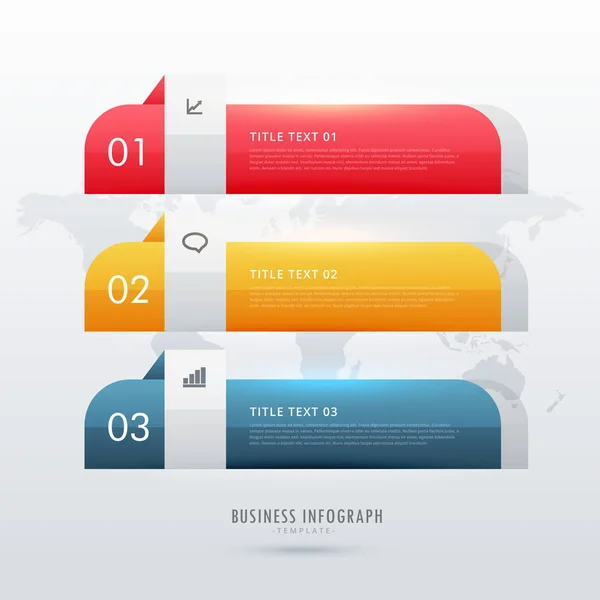 Three steps business infographic design template — Stock Vector