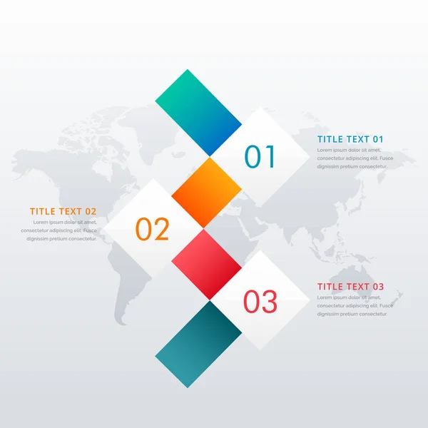 creative three steps infographic design template for business wo