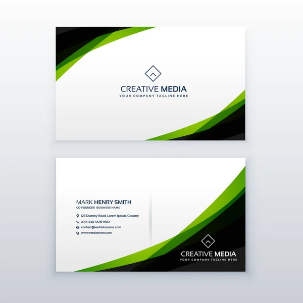 clean simple green business card design template