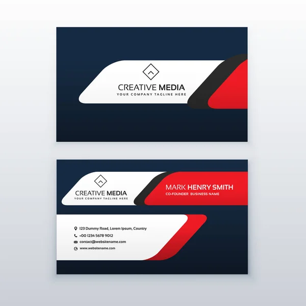 professional business card design template in red and blue color