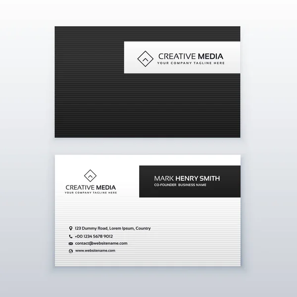 Diseño mínimo de tarjetas de visita en blanco y negro — Vector de stock