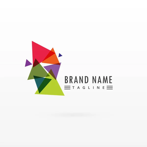 Diseño de logotipo colorido triángulo abstracto — Vector de stock