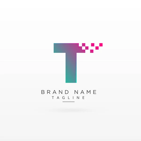 Lettre T logo conception de concept avec particules — Image vectorielle