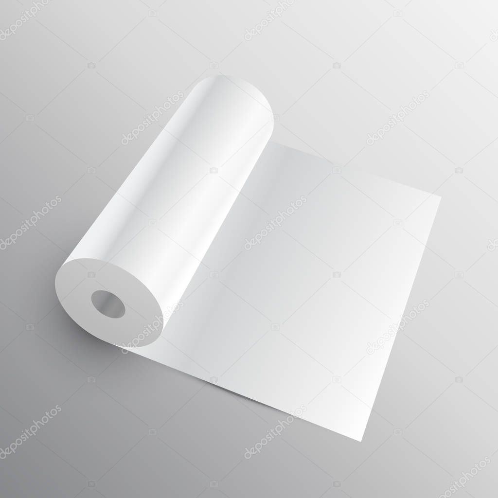 3d paper roll or fabric mockup