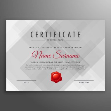 gri sertifika tasarım şablonu vektör arka plan