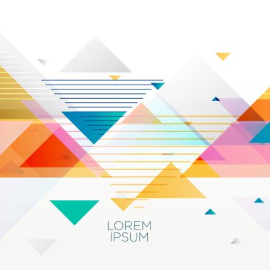 memphis styl üçgenler ile yapılan renkli arka plan