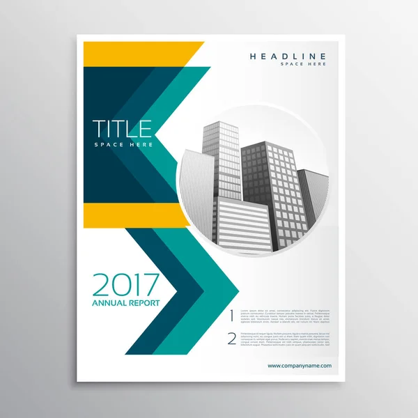 annual report business brochure template design with arrow style