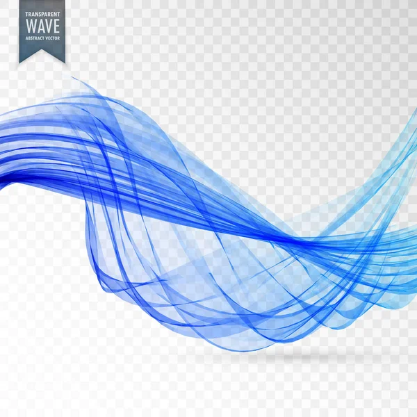 Abstrakte blaue Welle transparenten Hintergrund Design — Stockvektor