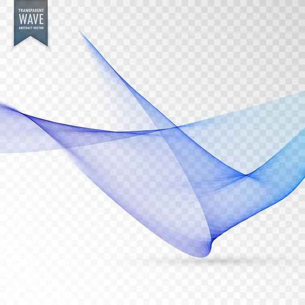 Smidig vektor blå våg transparent bakgrund — Stock vektor