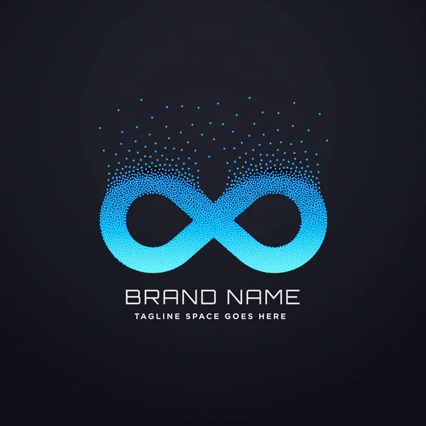 Digital Infinity Logo Design mit florierenden Partikeln — Stockvektor