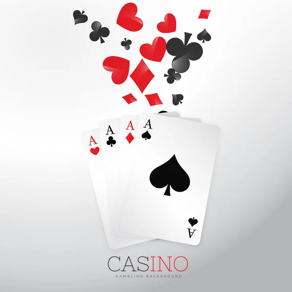 Fond de casino avec cartes à jouer et symbole — Image vectorielle