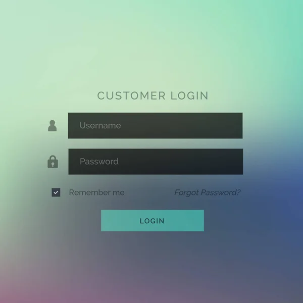 Modern login ui form template design with blurred background — Stock Vector