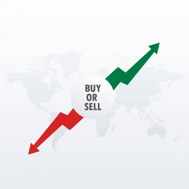 Borsa yatırım konsept tasarımı satın almak ve satmak ile ticaret