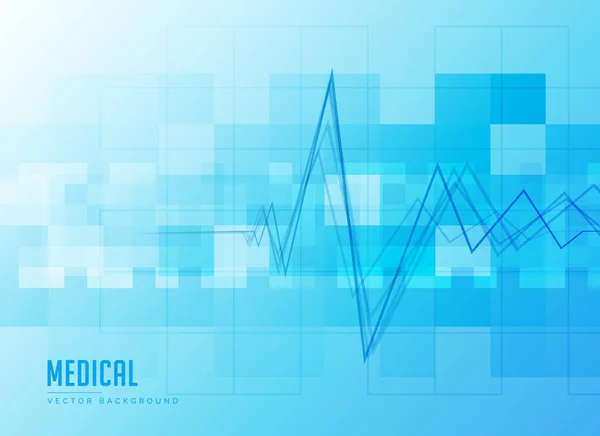 Blauer medizinischer Hintergrund mit Herzschlaglinie — Stockvektor