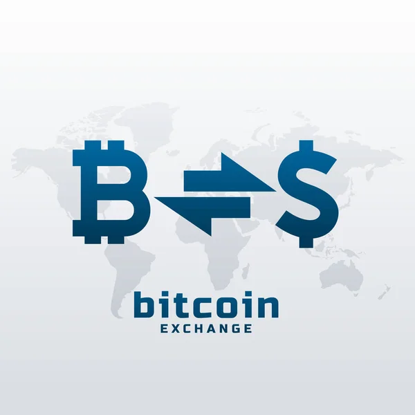 Troca bitcoin com design de símbolo dólar — Vetor de Stock