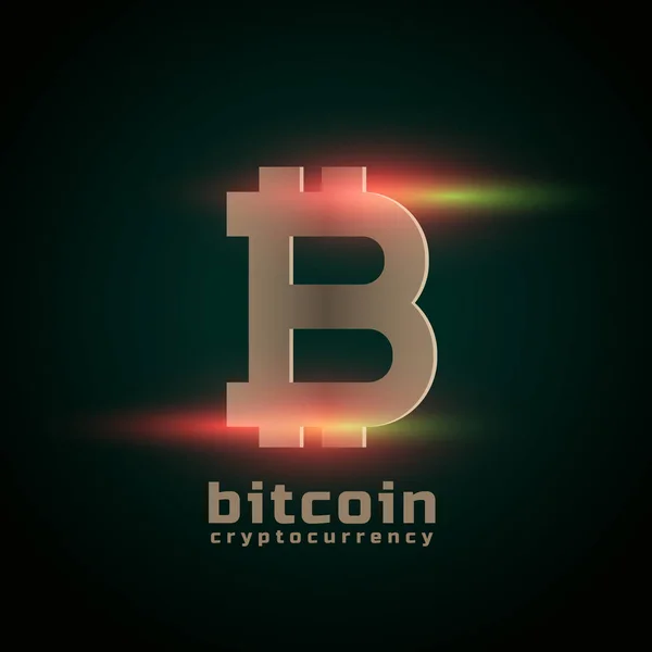 光の効果で cryptocurrency bitcoin — ストックベクタ