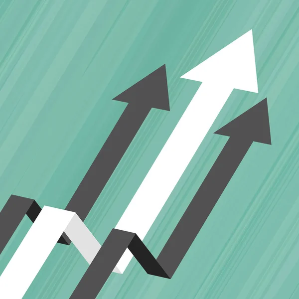 Seta se movendo para cima, design de conceito de negócio de liderança —  Vetores de Stock