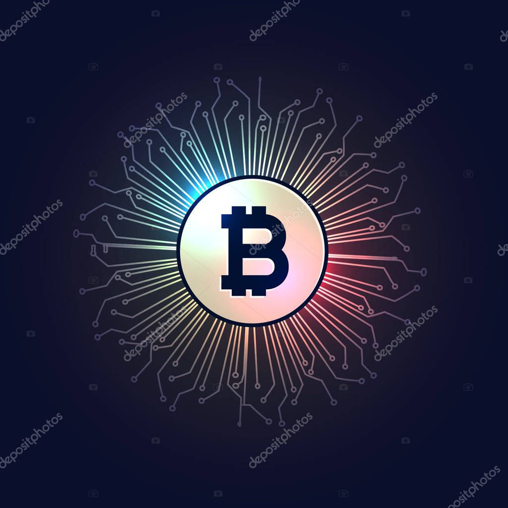 Bitcoins digital currency technology style background