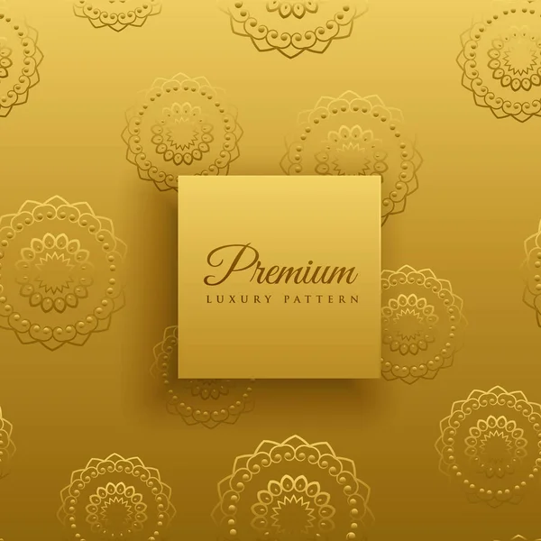 Motif doré mandala décoration fond — Image vectorielle