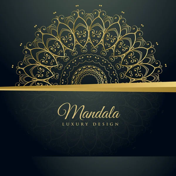 Mandala elegan dekorasi ornamen emas latar belakang - Stok Vektor